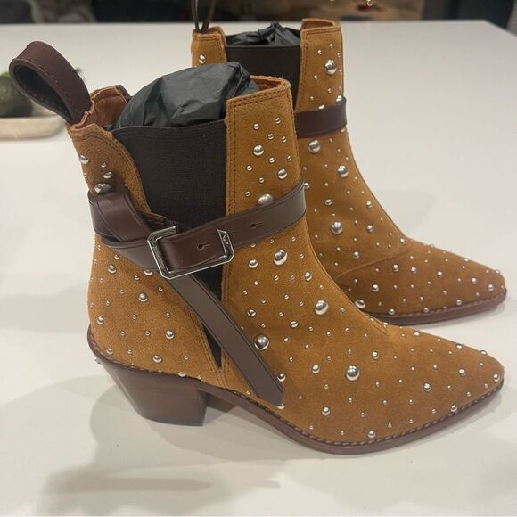 Zadig & Voltaire Tyler Cecilia Suede Dream Studs ankle boots New size 37 - Picture 12 of 15